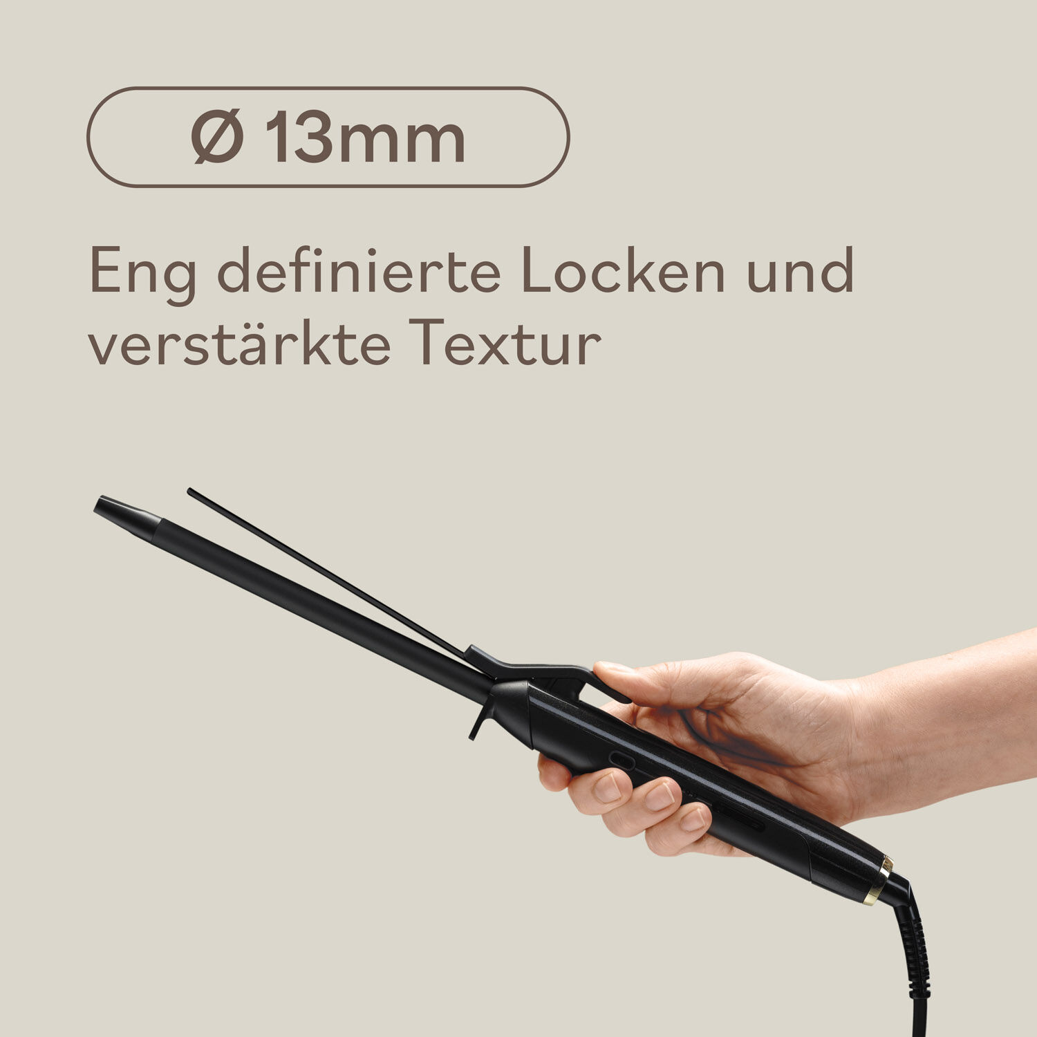 Lockenstab mit Klammer - &Oslash; 13mm